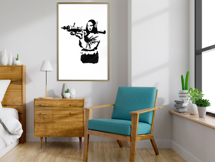 Poster Banksy Mona Lisa with Rocket Launcher - black woman with rocket launcher 124444 additionalImage 5