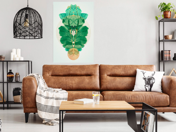 Poster Mint of Egypt - abstract plant composition in a mirrored upholstery 126544 additionalImage 2