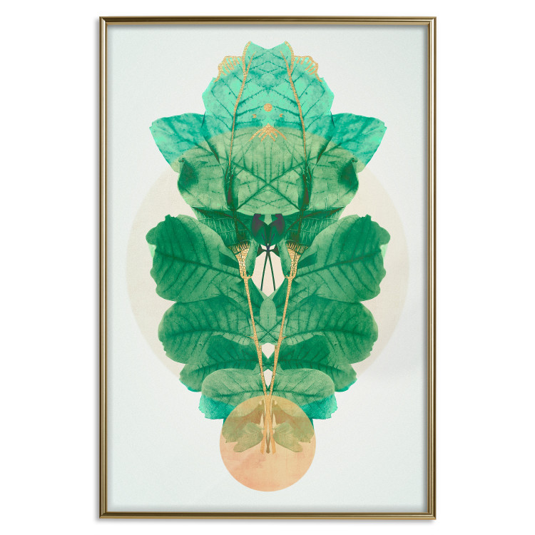 Poster Mint of Egypt - abstract plant composition in a mirrored upholstery 126544 additionalImage 17