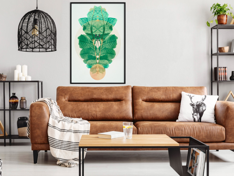 Poster Mint of Egypt - abstract plant composition in a mirrored upholstery 126544 additionalImage 4