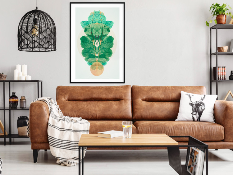 Poster Mint of Egypt - abstract plant composition in a mirrored upholstery 126544 additionalImage 18