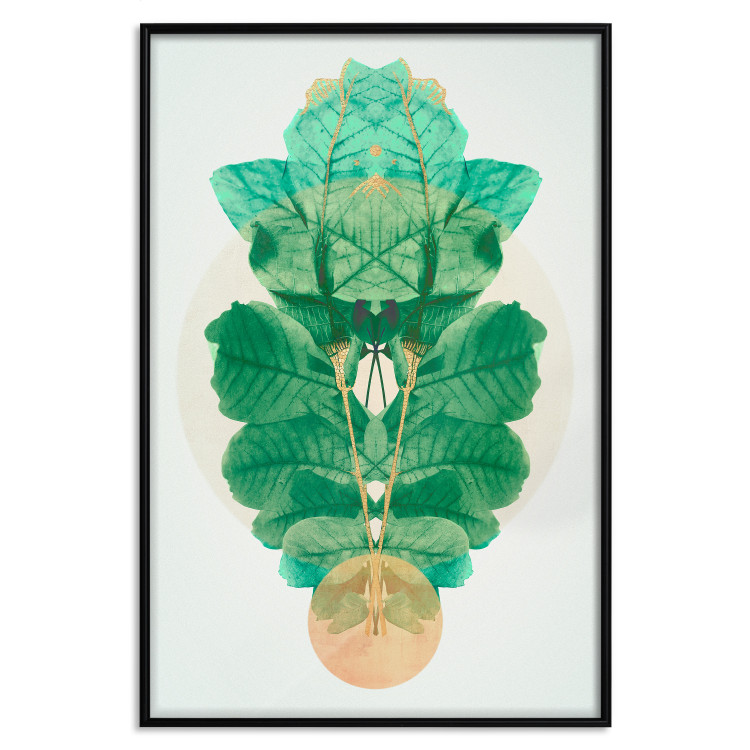 Poster Mint of Egypt - abstract plant composition in a mirrored upholstery 126544 additionalImage 16