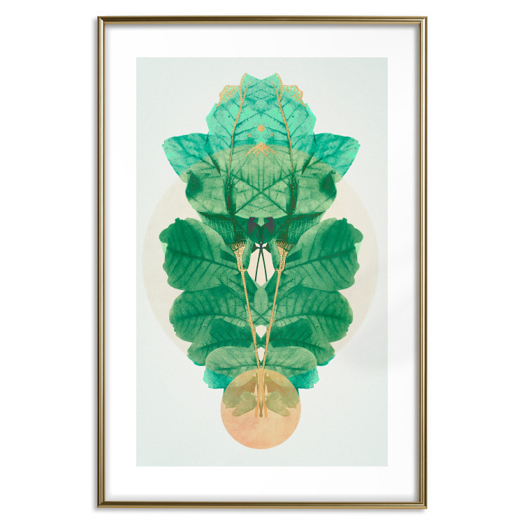 Poster Mint of Egypt - abstract plant composition in a mirrored upholstery 126544 additionalImage 14