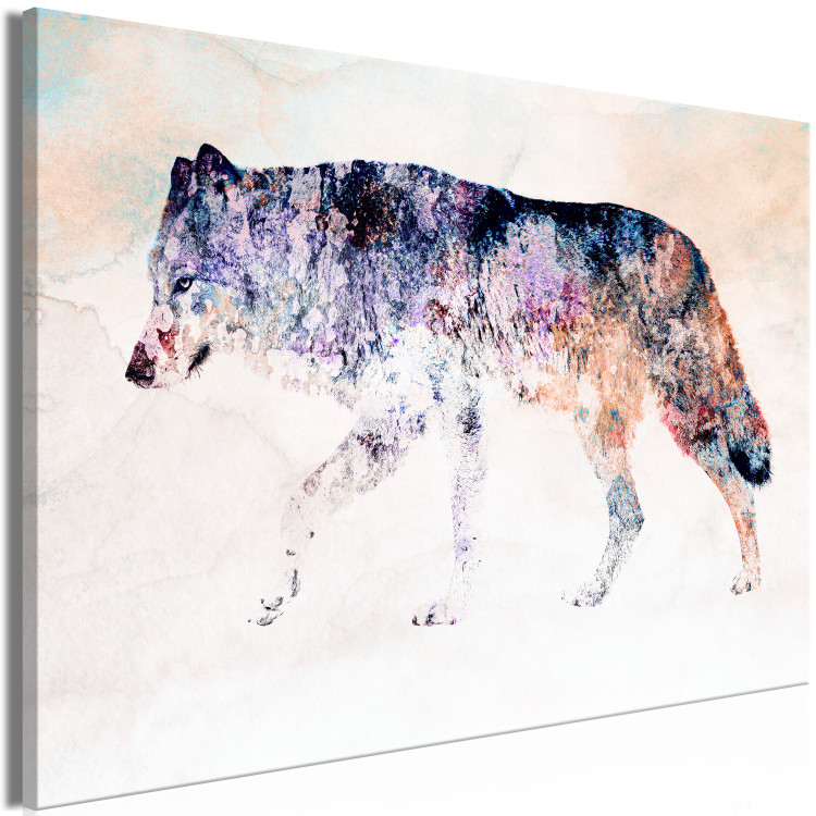 Canvas Art Print Lonely Wolf (1 Part) Wide 126944 additionalImage 2