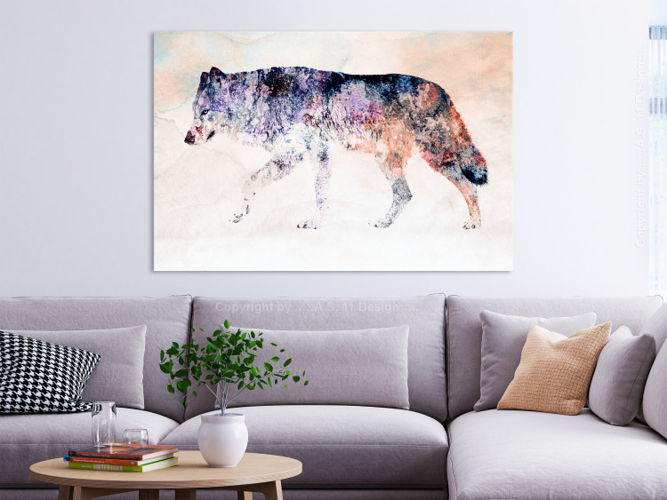 Canvas Art Print Lonely Wolf (1 Part) Wide 126944 additionalImage 3