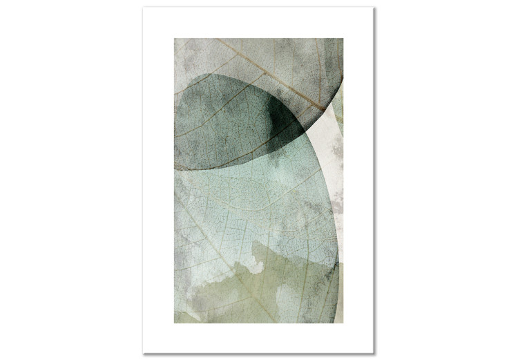 Canvas Print Two large leaves - abstract plant motifs on a beige background 127444