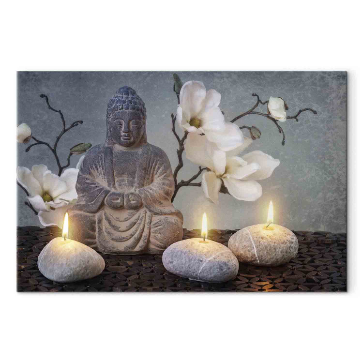 Canvas Print Buddha and Stones (1-part) wide - gray sculpture in Zen motif 128944 additionalImage 7