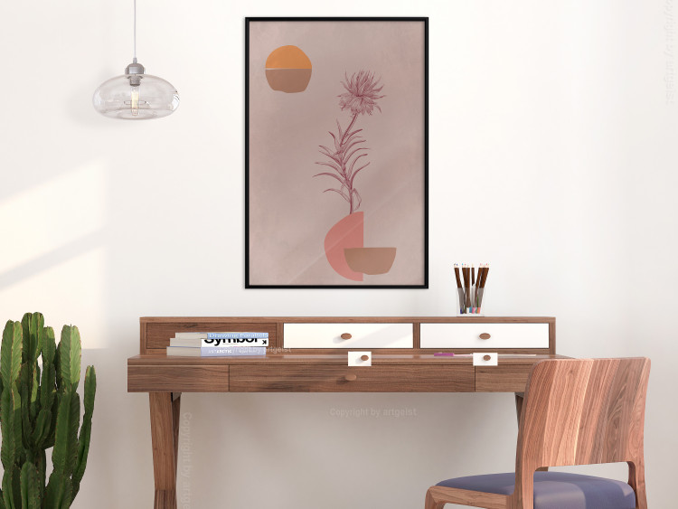 Poster Hydrangea - boho abstraction with a blooming plant in warm colors 129344 additionalImage 4