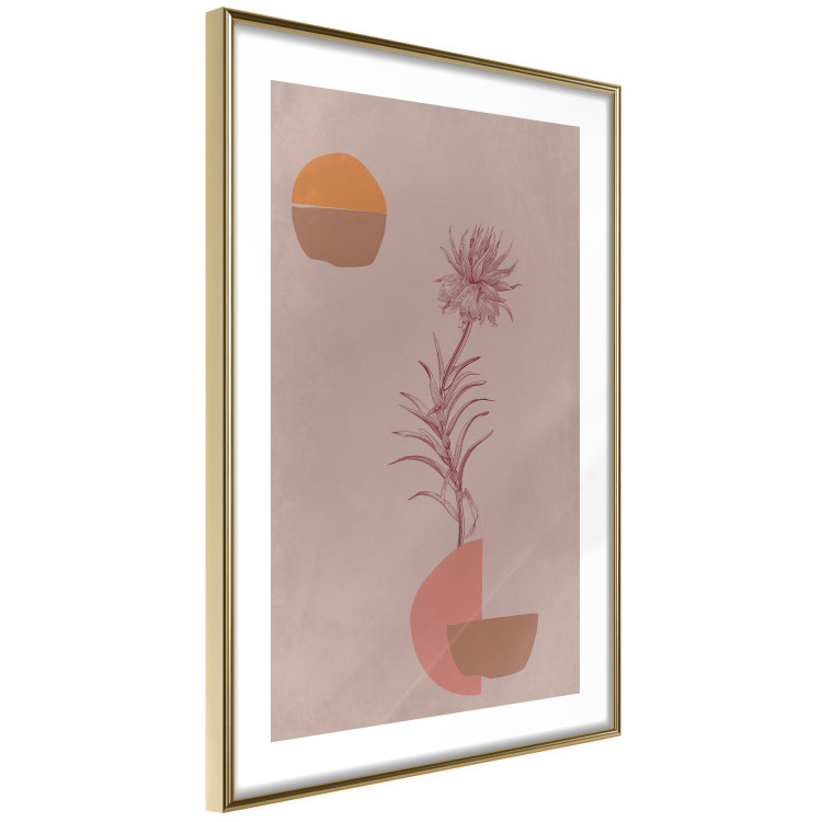 Poster Hydrangea - boho abstraction with a blooming plant in warm colors 129344 additionalImage 7