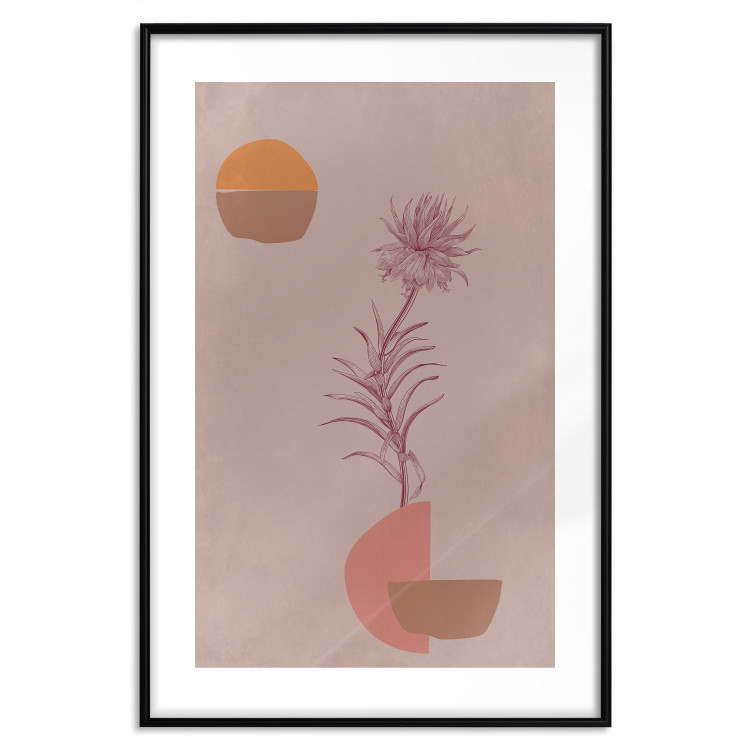 Poster Hydrangea - boho abstraction with a blooming plant in warm colors 129344 additionalImage 15