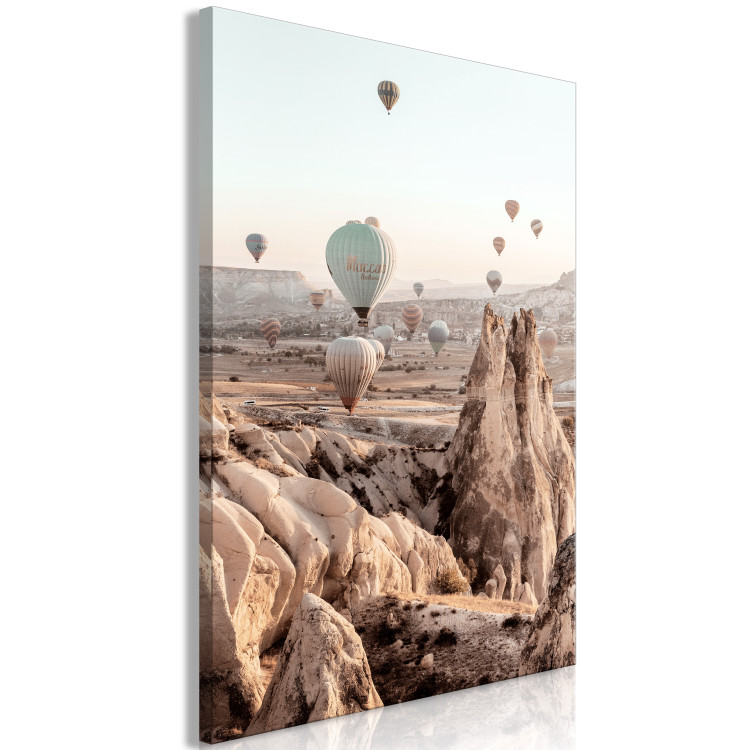 Canvas Art Print Fairy Tale Journey (1-part) vertical - landscape scenery of balloons 129444 additionalImage 2