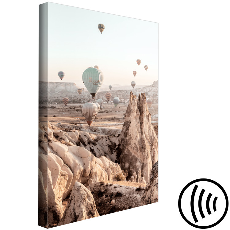 Canvas Art Print Fairy Tale Journey (1-part) vertical - landscape scenery of balloons 129444 additionalImage 6