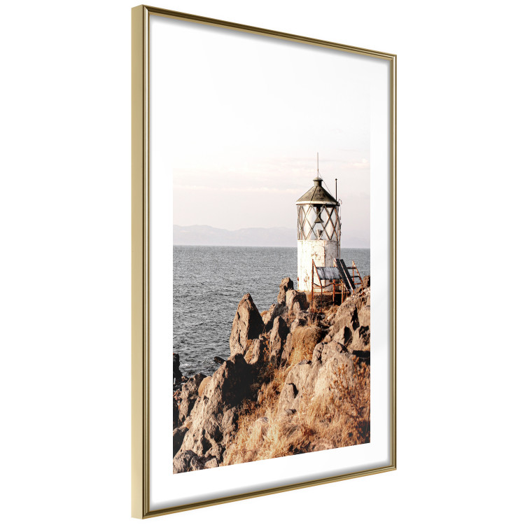 Poster Cliffside Lighthouse - landscape of a rocky cliff with a building against the sea 130344 additionalImage 7