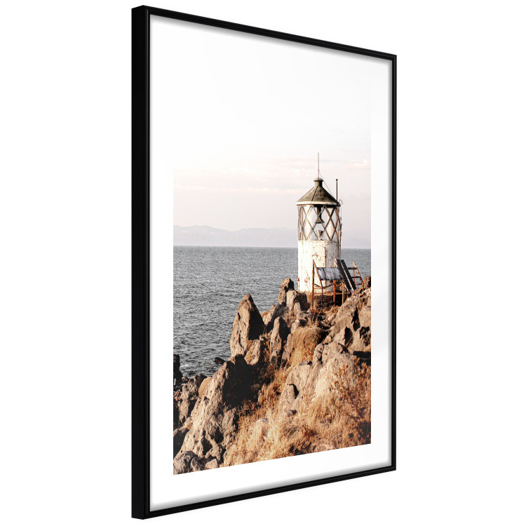 Poster Cliffside Lighthouse - landscape of a rocky cliff with a building against the sea 130344 additionalImage 8