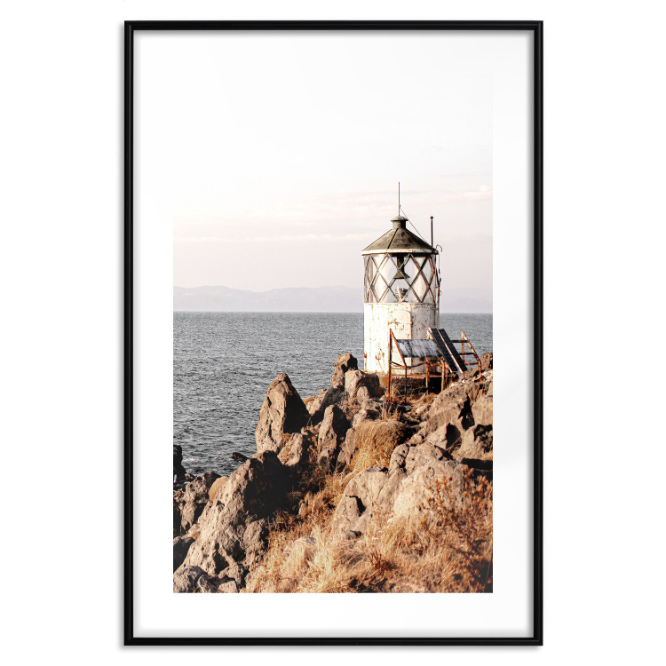 Poster Cliffside Lighthouse - landscape of a rocky cliff with a building against the sea 130344 additionalImage 15