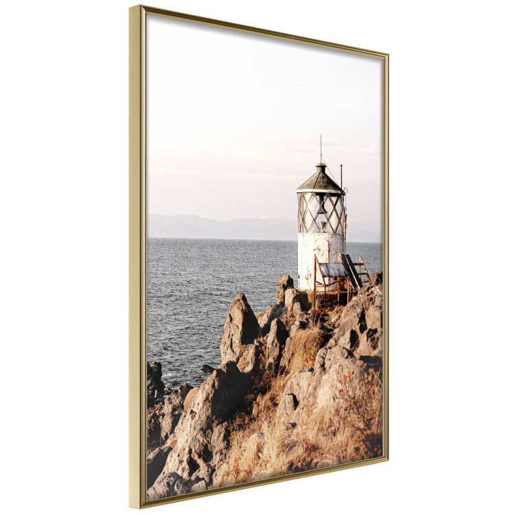 Poster Cliffside Lighthouse - landscape of a rocky cliff with a building against the sea 130344 additionalImage 14
