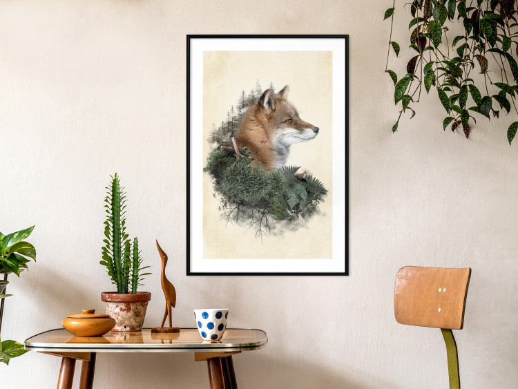 Wall Poster Mr. Fox - abstract composition of an animal surrounded by plants 130444 additionalImage 18