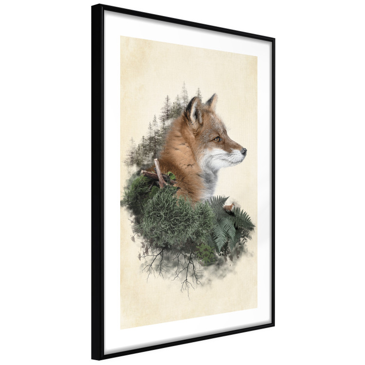 Wall Poster Mr. Fox - abstract composition of an animal surrounded by plants 130444 additionalImage 6