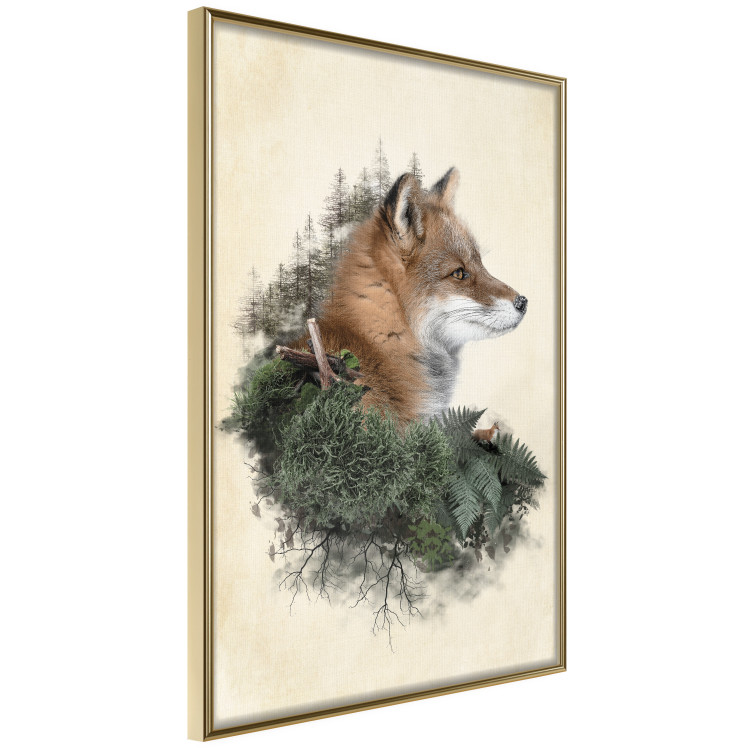 Wall Poster Mr. Fox - abstract composition of an animal surrounded by plants 130444 additionalImage 12