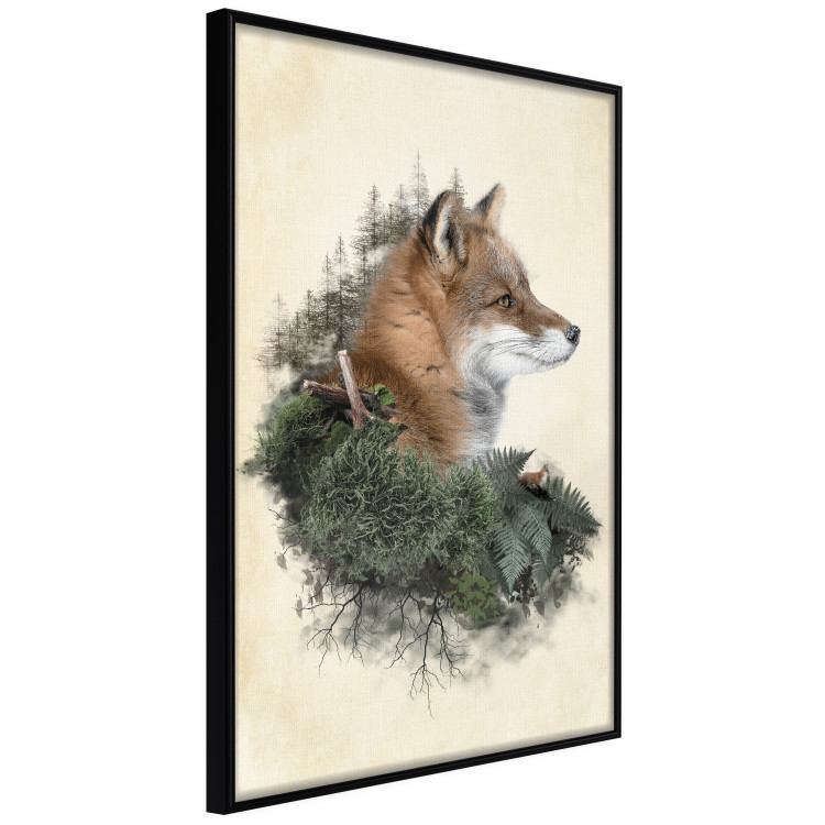 Wall Poster Mr. Fox - abstract composition of an animal surrounded by plants 130444 additionalImage 11