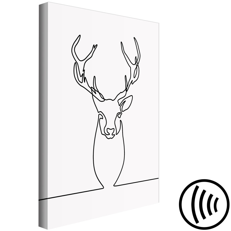 Canvas Print Linear deer - black and white abstraction in the line art style 130744 additionalImage 6