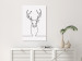 Canvas Print Linear deer - black and white abstraction in the line art style 130744 additionalThumb 3