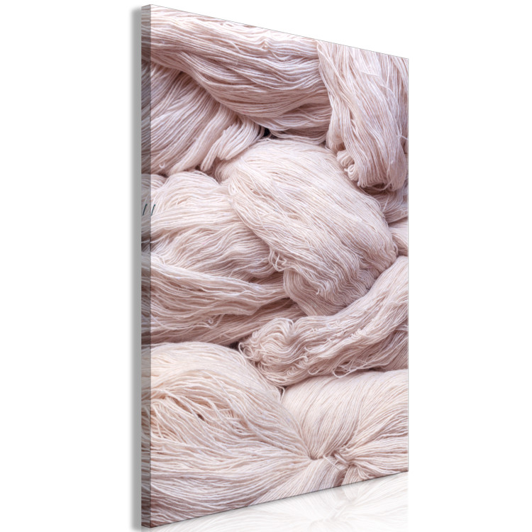 Canvas Light pink wool - abstract photograph with fabrics 131744 additionalImage 2