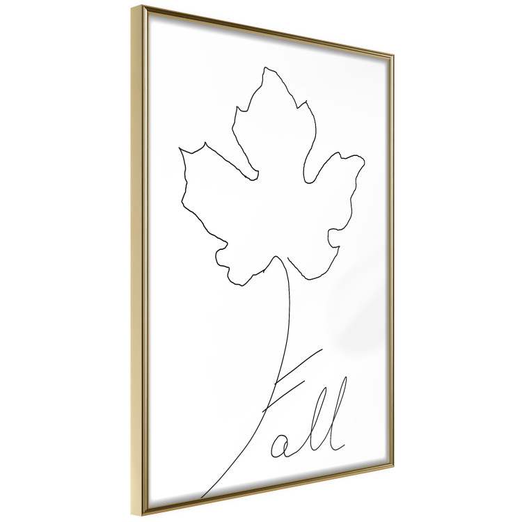 Wall Poster Autumn Treasure - line art leaf and text on a contrasting white background 131844 additionalImage 12
