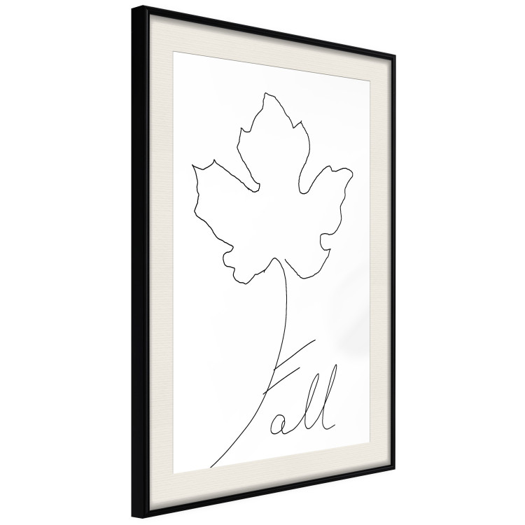 Wall Poster Autumn Treasure - line art leaf and text on a contrasting white background 131844 additionalImage 2