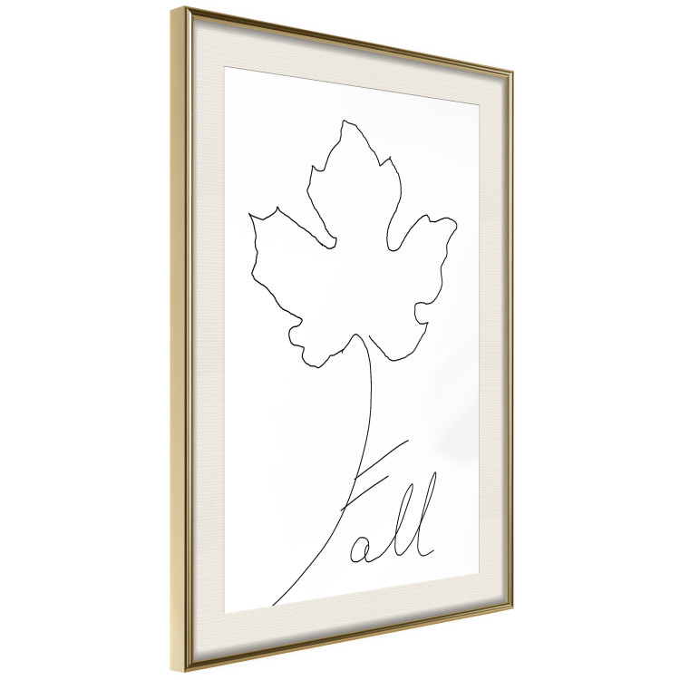 Wall Poster Autumn Treasure - line art leaf and text on a contrasting white background 131844 additionalImage 3
