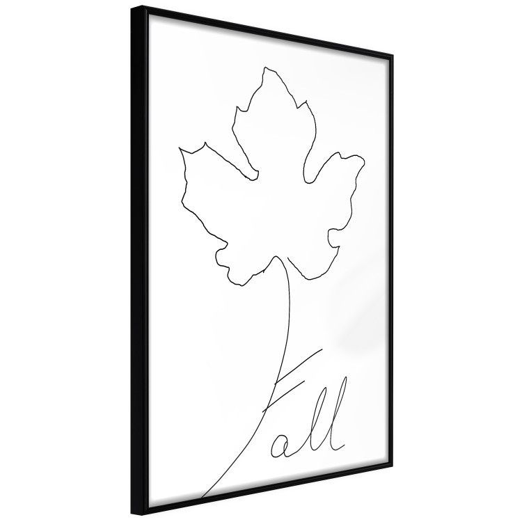 Wall Poster Autumn Treasure - line art leaf and text on a contrasting white background 131844 additionalImage 11