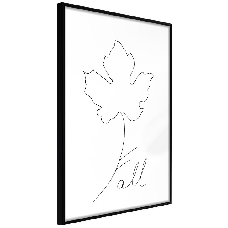 Wall Poster Autumn Treasure - line art leaf and text on a contrasting white background 131844 additionalImage 6