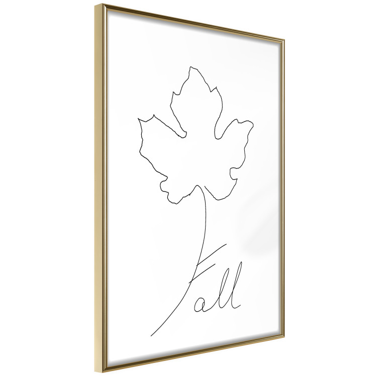 Wall Poster Autumn Treasure - line art leaf and text on a contrasting white background 131844 additionalImage 9