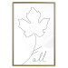 Wall Poster Autumn Treasure - line art leaf and text on a contrasting white background 131844 additionalThumb 17