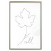 Wall Poster Autumn Treasure - line art leaf and text on a contrasting white background 131844 additionalThumb 18