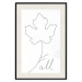Wall Poster Autumn Treasure - line art leaf and text on a contrasting white background 131844 additionalThumb 26