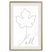 Wall Poster Autumn Treasure - line art leaf and text on a contrasting white background 131844 additionalThumb 27