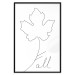 Wall Poster Autumn Treasure - line art leaf and text on a contrasting white background 131844 additionalThumb 14