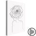 Canvas Art Print Rose in the hair - a linear woman silhouette with flower 132144 additionalThumb 6