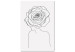 Canvas Art Print Rose in the hair - a linear woman silhouette with flower 132144