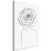 Canvas Art Print Rose in the hair - a linear woman silhouette with flower 132144 additionalThumb 2