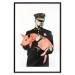 Wall Poster Police Pig - policeman holding a sleeping pink piglet 132444 additionalThumb 15
