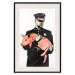 Wall Poster Police Pig - policeman holding a sleeping pink piglet 132444 additionalThumb 18