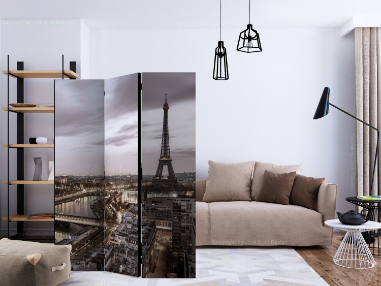 Room Separator Night in Paris (3-piece) - urban landscape with the Eiffel Tower at dusk 132544 additionalImage 4