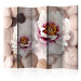 Room Separator Flowers and Shells II (5-piece) - romantic collage in light aesthetics 132844