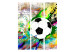 Folding Screen Urban Match (3-piece) - soccer and colorful brick background 133344 additionalThumb 3