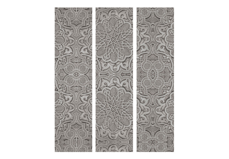 Room Separator Oriental Ornament (3-piece) - gray pattern in an ethnic Mandala 133444 additionalImage 3