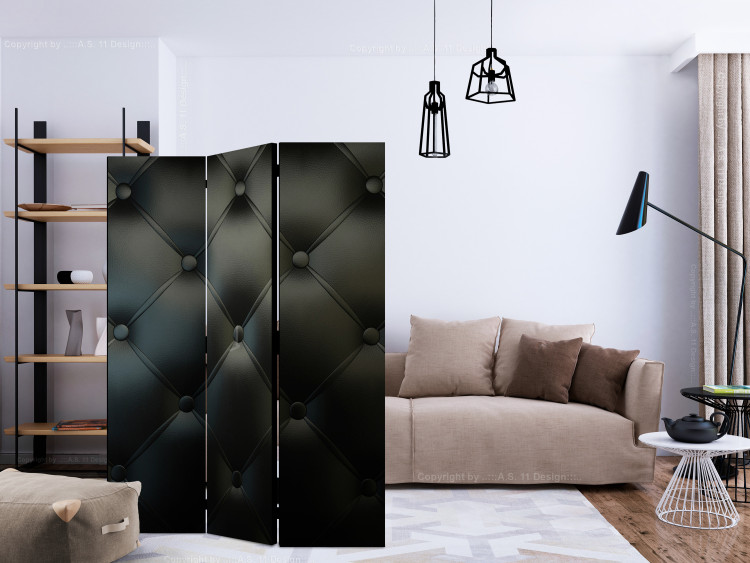 Room Separator Distinguished Elegance (3-piece) - quilted background in black pattern 133544 additionalImage 4