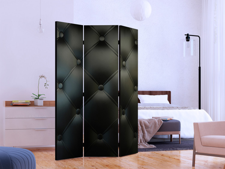 Room Separator Distinguished Elegance (3-piece) - quilted background in black pattern 133544 additionalImage 2