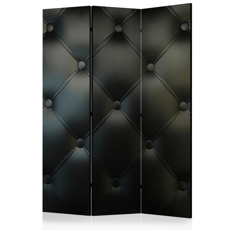 Room Separator Distinguished Elegance (3-piece) - quilted background in black pattern 133544